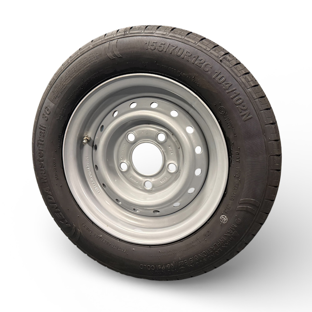 Wheel Rim & Tyre 155/70R12C 5 Stud 112mm PCD 30mm Offset